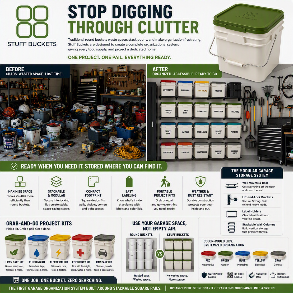 Cluttered storage before